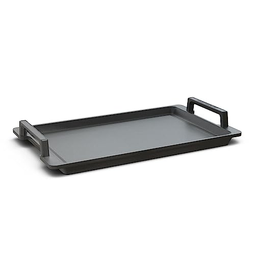 Hoffmann Teppanyaki Grillplatte 41x24 cm I mit Seitengriffen I Induktionsfähige Plancha I Grill Gasgrill Herd I antihaft Beschichtung I glatt