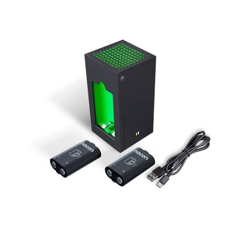 Nacon Ladestation mit zwei externen Akkus, geliefert mit zwei wiederaufladbaren Akkus mit 1400 mAh und einem 100 cm langen USB-A/USB-C-Kabel von 100 cm