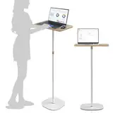 Caossuixin Stehpult Höhenverstellbar Schreibtisch, 46-120 cm Adjustable Computertisch Weiß Verstellbares Mobile Stehpult, für Laptop, Projektor Büro Studie Arbeit Laptoptisch Höhenverstellbar