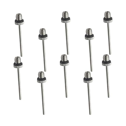 Lmyzcbzl Ball Pumpe Nadel, 10 Pcs Ballpumpe Nadeln, Luftpumpennadel, Doppelloch Aufblasbare Nadel, Ballpumpen-Aufblasnadeln, für Basketball, Volleyball, Rugby, Fußball, Sportbällen