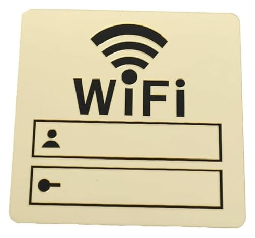 Toilette Tür Zeichen, WIFI-Schild, 3D-Wandaufkleber aus Acrylspiegel, wiederbeschreibbare Handschrift, Konto und Passwort, for öffentliche Geschäfte, WIFI-Beschilderung(Gold)