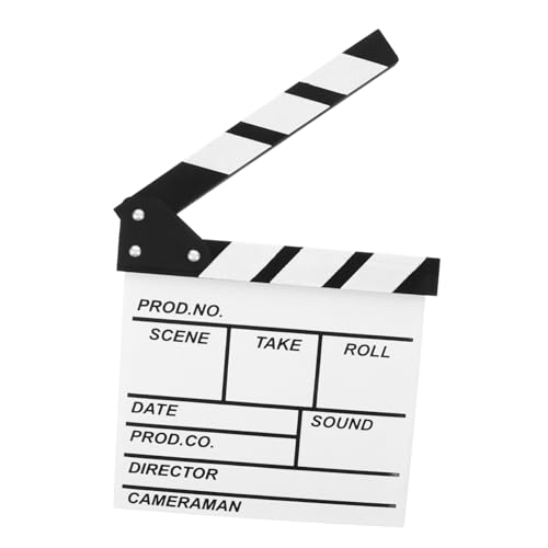 GALPADA Holzplattenspielzeug Aktion Schiefertafeln filmen Regisseure Film-Klappbretter Klapperbretter Filmklapper Filmschindel Filmszenentafel Filmstudio Filmemachenausrüstung hölzern Weiß