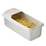 Mikrowellen Nudelkocher mit Sieb, Mikrowellen Nudelbehälter Kocher, Mikrowellengeeigneter Spaghetti Kocher, kein Kochen, kein Durcheinander, kein Anhaften (Weiß)