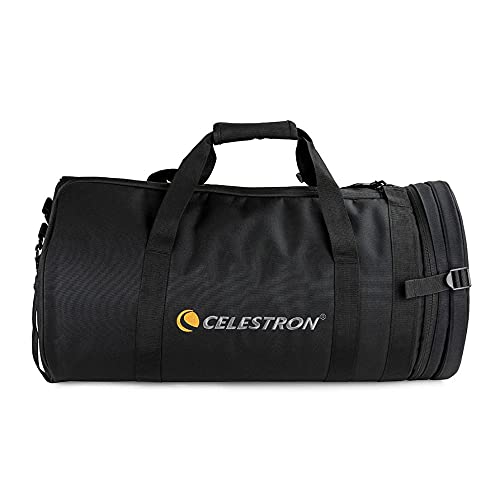 Celestron 94026 Teleskoptasche für 8-Zoll Schmidt-Cassegrain- und EdgeHD-Fernrohre – Wasserbeständige, robuste Tasche mit gepolsterten Wänden, Zubehörtasche und gepolstertem Riemen, Schwarz