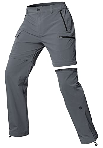 Cycorld Damen-Wanderhose-Zip-Off-Trekkinghose, Atmungsaktiv Wanderhose Damen Schnell Stretch Trekkinghose Abnehmbar Zip Off Outdoorhose Sommer Hiking Pants Funktionshose (Hellgrau, L)