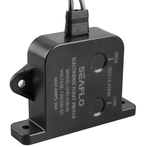SEAFLO 20 A Solid-State-Elektrofeld-Lenzpumpenschalter 12/24 V – Intelligenter Wasserstandssensor, für Marine-Bilgepumpen, keine beweglichen Teile, 4 Jahre Garantie