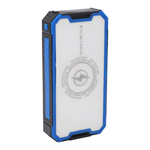 Solar Power Bank, 36800MAH Fast Wireless Tragbares Ladegerät mit 4 USB-Ausgabe, Typ C, Mikroeingabe, 36 LEDs für Camping Im Freien, Integrierte Sicherheit für das