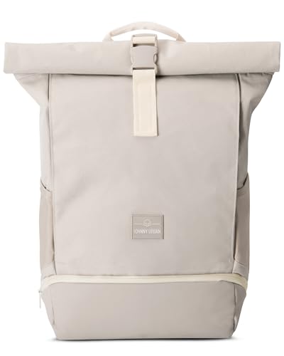 Johnny Urban Rucksack Damen & Herren Beige - Allen Medium - Rolltop Mit Laptopfach für Uni Fahrrad Business - 15L - Nachhaltig - Wasserabweisend