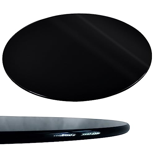 iomangio® Glasplatte Rund Ø 50cm Durchmesser Schwarz - Glasscheibe aus gehärtetem ESG Glas 8mm Dick – Tischplatte aus Sicherheitsglas Glas - Ideal als DIY Glastisch Tisch Glas Platte