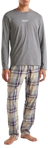 United Colors of Benetton Herren T-Shirt M/L 30964M017 Pyjamaoberteil, grau, L