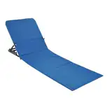 Spetebo Strandmatte klappbar mit Verstellbarer Rückenlehne - blau - Liegematte faltbar mit Tragegurt - Sonnenliege Gartenliege Sonnenmatte Liegematte für Garten Camping Picknick Reise Urlaub