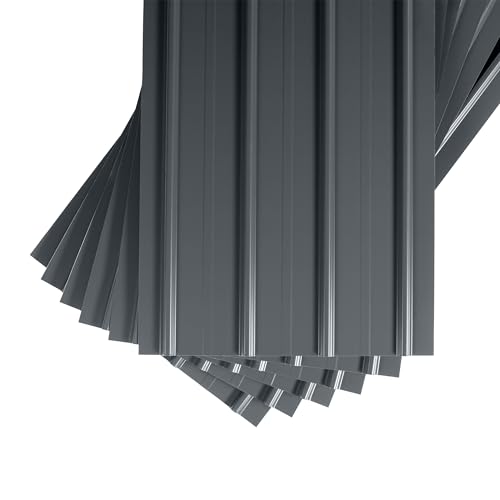 SMART Cover Set H12 Plus, 12 x Trapez-Abdeckblech 125 x 45 cm 6,75 m² Stärke 0,3 mm inkl. Schrauben (Grau)