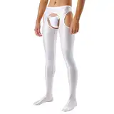 Darringls Gay Unterwäsche Herren Öl Leggings Stretch Hosen Offen Schritt Hosen Lang Unterhosen Sexy Unterwäsche Erotik Dessous Reizwäsche Unterwäsche Glänzende Strumpfhosen