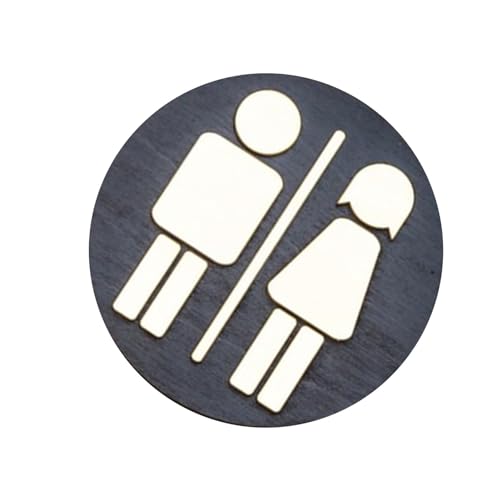 Generic Holz-WC-Schild – rundes 3D-Badezimmer-Türschild, WC-Wanddekoration, Badezimmer-Schilder, Dekoration, dekorative Badezimmer-Türschilder aus Holz für Geschäft, WC-Regal, Restaurants