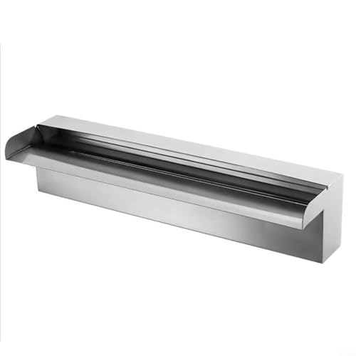 Edelstahl-Wasserfall-Brunnen, Wasserlandschaft für Gärten und Schwimmbäder, innovatives Design mit breitem Auslass-Design der eleganten Wasserlandschaft, verbessert die Entspannung (20 cm)