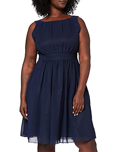 Swing Damen ärmelloses Cocktailkleid mit Raffungen, Mini, Einfarbig, Gr. 42, Blau (marine 300)