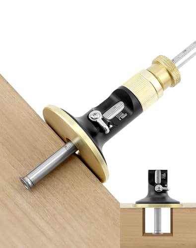 QWORK® Radmarkierungslehre mit Mikro-Einstellfunktion - Präzisions Anreißwerkzeug Tiefenmesswerkzeug für Holzbearbeitung - 12 cm Metrische Ablesung