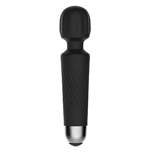 Vibrator für Frauen - Leises und Starkes Massagegerät + Akku - Sexspielzeug mit 20 Vibrationsmuster und 8 Geschwindigkeitsstufen - Kabelloser Dildo für Klitoris, G Spot - Oliver James (Schwarz)