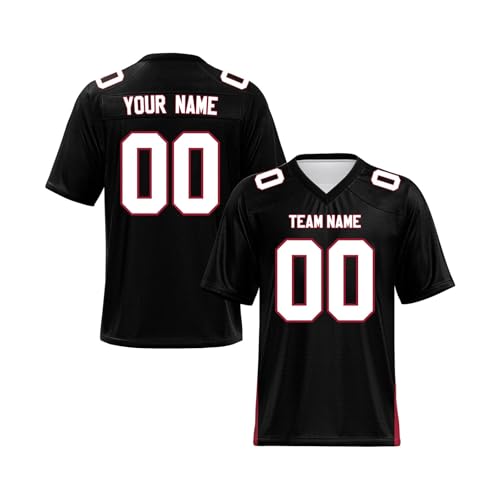 Custom Fußballtrikot für Kinder Erwachsene mit Team Namen Nummer & Logo Personalisiertes American-Football-Trikot Individuelle Football Jersey Benutzerdefiniertes Herren-Sporthemden Größe S ~ 7XL