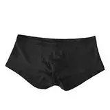 WKAYsIV Webshorts Herren-Unterwäsche-Quadran Herren Boxershorts Durchsichtig (Black, M)