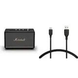 Marshall Acton III Bluetooth-Lautsprecher, Kabellos – Schwarz & Amazon Basics Schnellladekabel, USB-C auf USB-A-2.0, 480 MBit/s