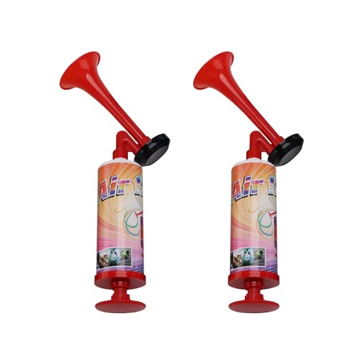 FARBIN Extrem laute Lufthorn Handpumpe Lufthorn Geräuschemacher für Kinder Geburtstagsparty, Fußballspiel Sportereignisse, Festival Feiern, Nebelwarnhörner Trump, 2pcs (Mini Handhorn 2pcs)
