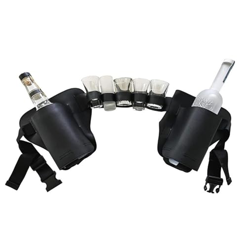 Biergürtelholster, Verstellbarer Hüftgurt, Bierdosenhalter, Bierflaschenhalter, Bier-Taillenhalter für Männer, Frauen, Herren-Partyausrüstung, Schwarz, Refer to, Unisex