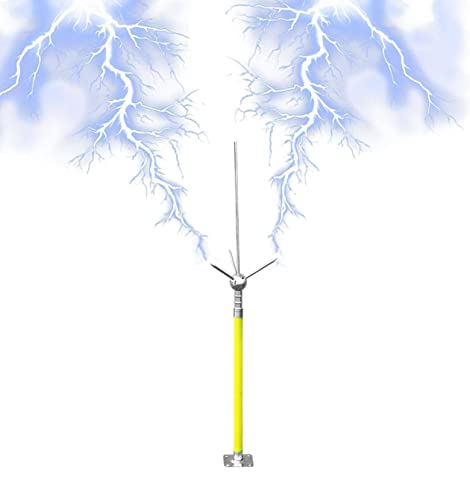 Isolierter Blitzstab, Blitzschutzsystem für Haus, Industriegebäude, Blitzableiter-Set für Dachfabriken, Schulen, Turm, Tankdocks (Größe: 1600 mm), OneColor