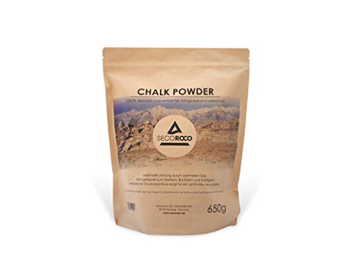 Secoroco Chalk zum Klettern, 650g feines Chalk Powder, Magnesiumcarbonat zum Klettern, Bouldern und Fitness, Beutel mit Druckverschluss