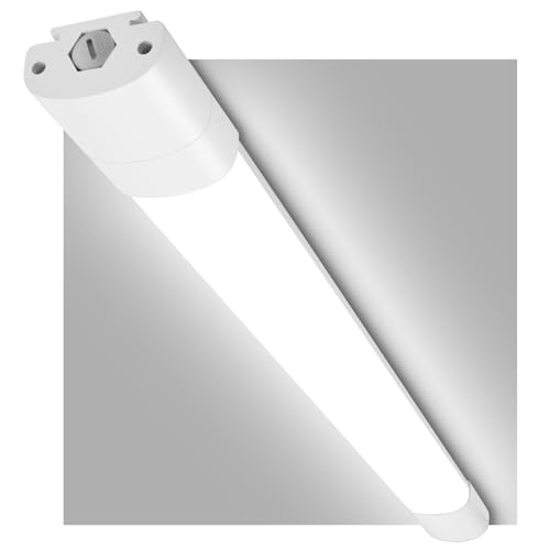 LEOEU LED Feuchtraumleuchte 60CM, 20W 2400LM Kellerlampe LED Feuchtraumlampe mit 4000K Neutralweiß, Deckenleuchte Flach Wannenleuchte Wasserfest IP65 Werkstattlampe für Büro Keller Garage Lager