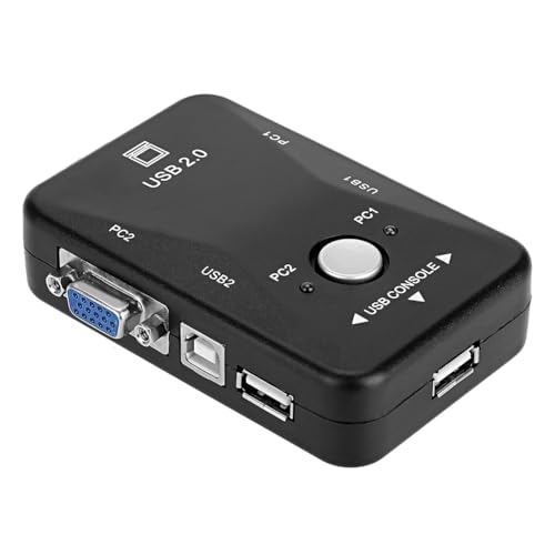 2 Port USB 2.0 SVGA VGA Switch Box für PC-Tastatur-Maus, Manueller Tastenschalter, Plug-and-Play, Zwei Hosts Teilen Sich Ein Anzeigegerät