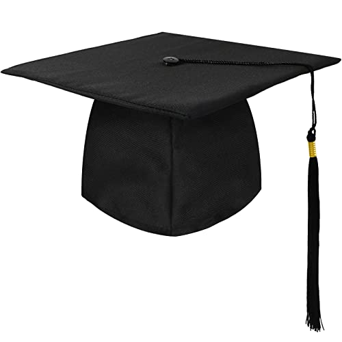 KEELYY Bachelor Hut Unisex Doktorhut Graduation Cap Verstellbar Bachelor Abschluss Hut für Abschlussfeiern vom Studium, Universität, Hochschule, Abitur - Absolventenhut in Schwarz