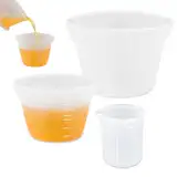 3 Stück Silicone Measuring Cups mit Doppel Skala, 100ml/250ml/500ml Epoxidharz Mischbecher, Wiederverwendbare Silikon Mixbecher, Messbecher Krüge, Harz Messbecher für Gießformen, DIY Handmade, Küche