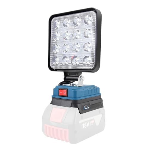 AUTOJARE Akku Lampe Kompatibel mit Bosch 18V 48W Kabellose Led Arbeitsleuchte 3200LM Baustellen Lampe für Autoreparatur, Heimbeleuchtung, Camping, Angeln (4 zoll, kein Akku)