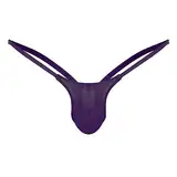 2025 - Slips Aufstieg niedrige Herrenunterwäsche G-String-Unterhosen, Thong zurück offen Dessous Open (Purple, L)