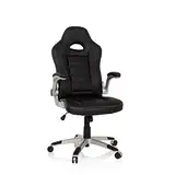 hjh OFFICE 621891 Chefsessel Game Sport Kunstleder Schwarz Gaming Stuhl Bürostuhl, Armlehnen klappbar