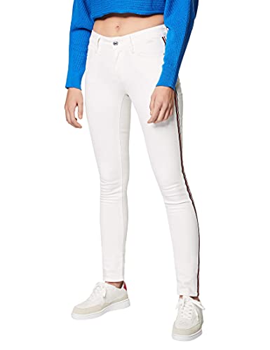 Mavi Damen Adriana Jeans, Weiß (White Binded Str 27925), 25W / 32L