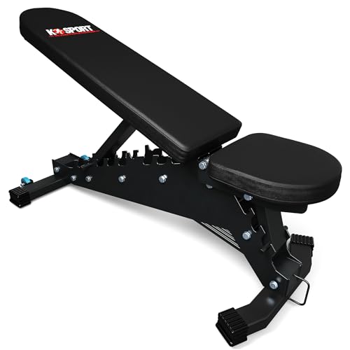 K-Sport: *BLACK LINE* - PROFI Hantelbank | vielfach verstellbare Multifunktionsbank | extrem belastbare Schrägbank | Premium Profi Trainingsbank bis 350kg belastbar