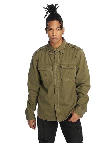 Brandit Vintage Shirt Long Sleeve, Farbe: Olive, Größe: L