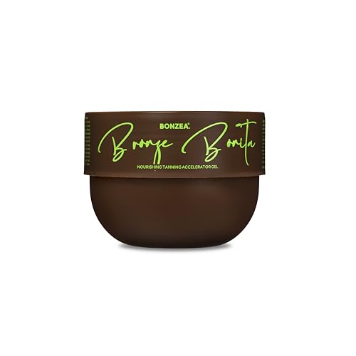 BONZEA Bronze Bonita - nährendes Bräunungsbeschleuniger Gel - Bräunungscreme für Sonne & Solarium ohne Selbstbräuner - Wasserfest - VEGAN - Ultimative Bräune in Minuten (200ml)