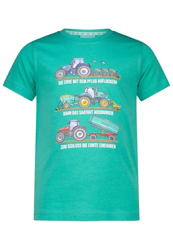 SALT AND PEPPER BY KIDS PARK Jungen Traktoren Print aus S.Jersey T-Shirt, Fresh Green, 128 cm-134 cm