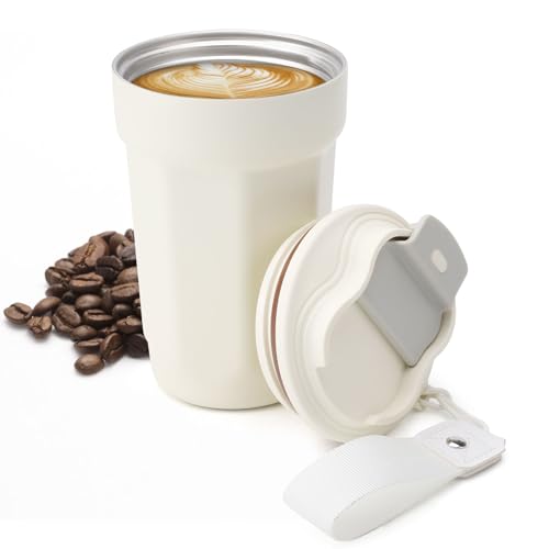 DAKLUNAR Thermobecher 480ML Kaffeebecher to Go Auslaufsicher mit Deckel, Edelstahl Travel Mug, Thermobecher für Kaffee und Tee unterwegs, Thermobecher auslaufsicher für Kaffee Wein Milk, Coffee Cup