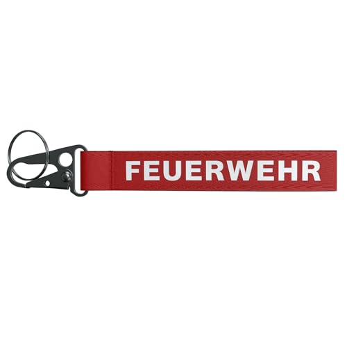 Patch Force - Schlüsselanhänger Feuerwehr (rot) - Schlüsselband mit Karabiner/Haken - Als Zubehör, Ausrüstung oder Geschenk für Feuerwehrmänner und - frauen, Kinder oder Sammler - Keychain