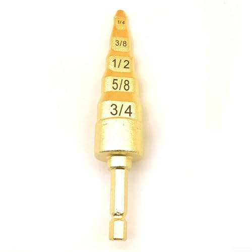 Eawfgtuw 5-in-1 Kupferrohr-Erweiterungswerkzeug-Set mit Bohrern für Klimaanlagenwartung, 1/4, 3/8, 1/2, 5/8, 3/4 Zoll, professionelle Sanitärausrüstung (Gold)