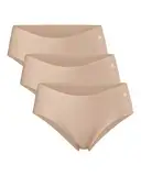 DANISH ENDURANCE 3er Pack Unsichtbare Hipster Panties aus Mikrofaser, für Sport & Alltag, für Damen Beige M