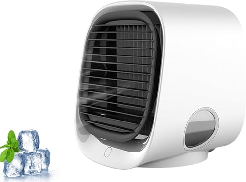 MFDZ Vital Breeze AC, neues Upgrade Vital Breeze tragbarer Wechselstrom, 3 Geschwindigkeiten einstellbare Vital Breeze Klimaanlagen-Nebellüfter, Multi-Winkel-Windrichtung Einstellung,White