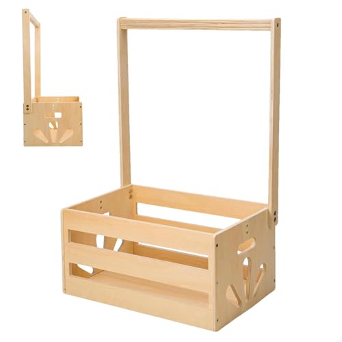 Schrank Für Babypartykisten Aus Holz, Mehrzweck-Baby-Aufbewahrungskorb Mit Henkel Für Kleidung Und Spielzeug, Praktischer Hölzerner Baby Shower Geschenkkorb, Hölzerne Baby-Kiste Für Neue Eltern