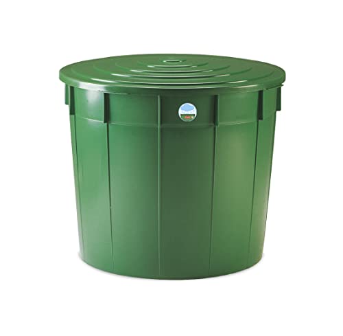 Kreher XXL Wassertank, Wasser-Speicher 500 Liter, inkl. Deckel und Wasserhahn, Kunststoff, Grün.