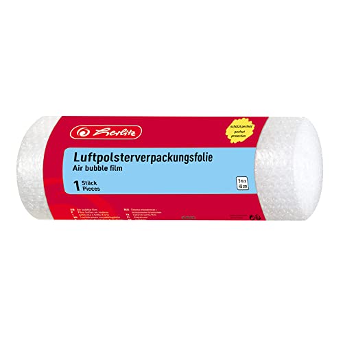 Herlitz Luftpolsterfolie, gerollt, 1 Rolle, im Polybeutel, 5 m x 40 cm