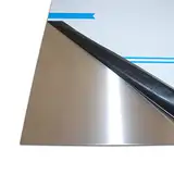 B&T Metall Edelstahl V2A Blech-Zuschnitt geschliffen K240, foliert | 1,0 mm stark | Größe 30 x 35 cm (300 x 350 mm)